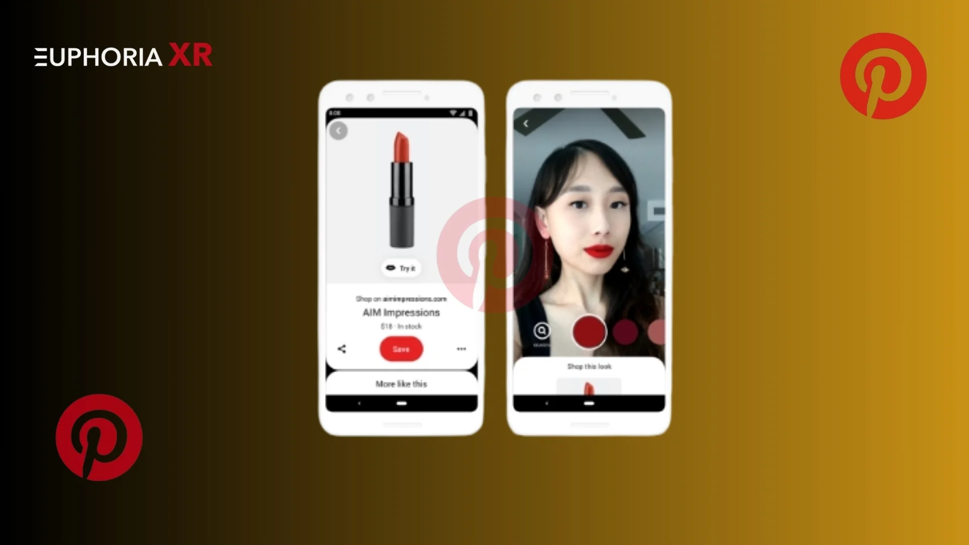 Augmented Reality (AR) in Social Media: A Complete Guide 5 Pinterests Augmented Reality Makeup Preview - Euphoria XR