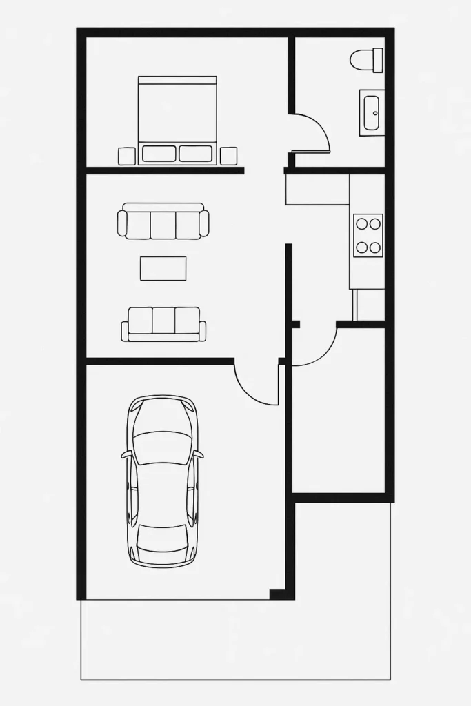 3 marla house plan with garage or car porch gharhub
