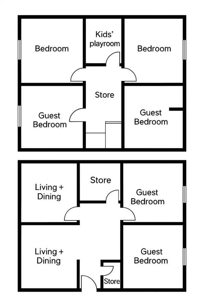 10 marla house floor plan c - gharhub