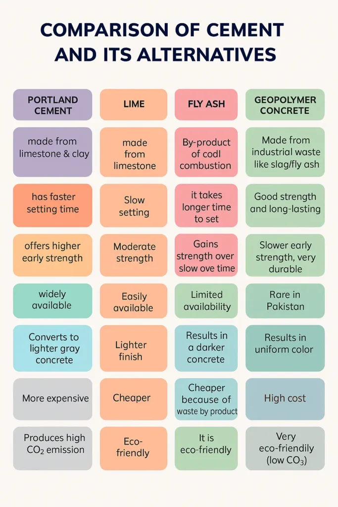 Comparision of cement & it's alternatives - gharhub