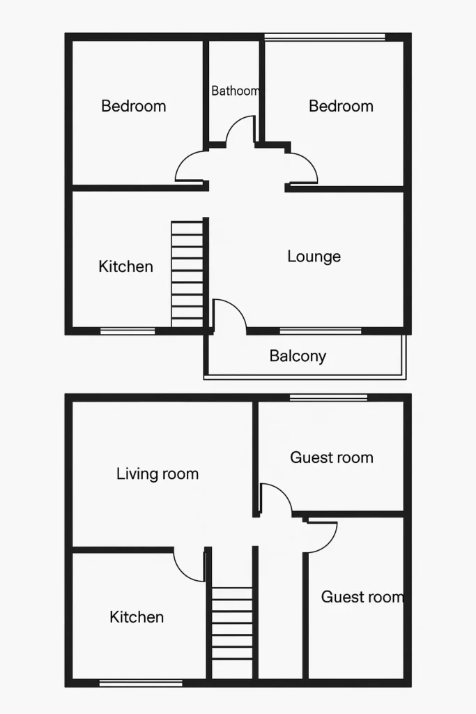 Doxuble-storey 3 marla house plan - gharhub