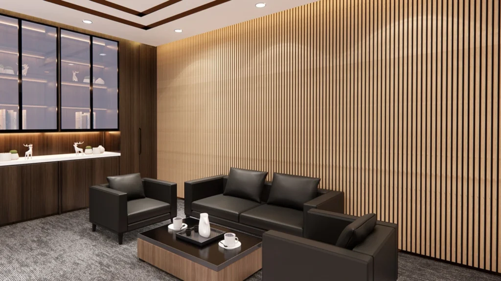 Vertical wood slat wall panel gharhub