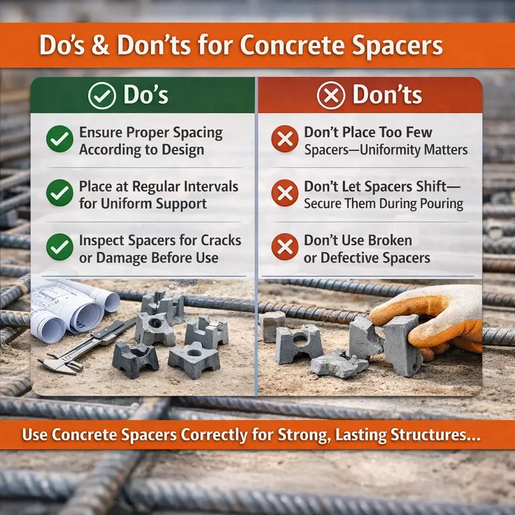 Concrete spacer: why it’s essential in rcc construction 2 Do's & dont's for concrete spacer - gharhub